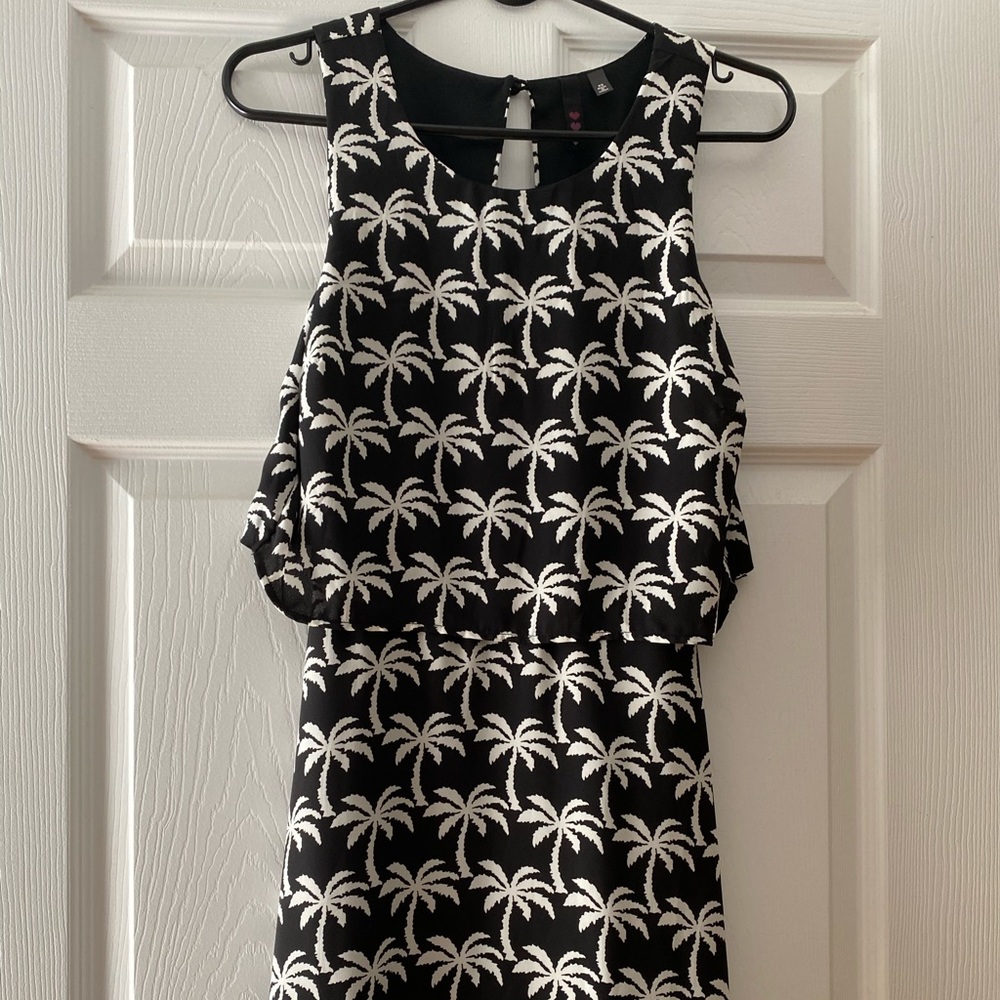Dress with palm tree print